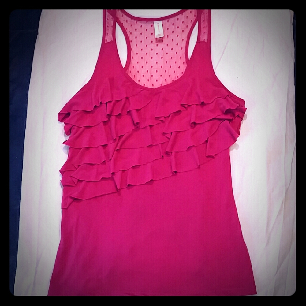 EUC Fuschia Top, Wmn L/Jun XL